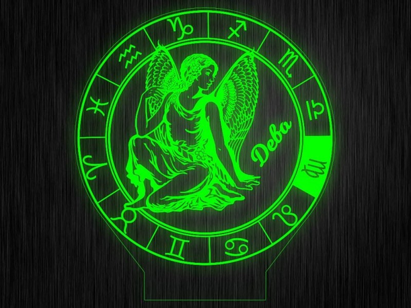 Ночник круглый "Знаки зодиака Дева" на светодиодной подставке