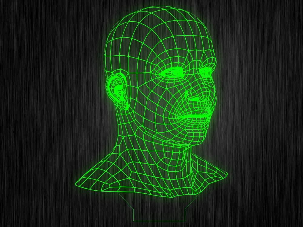 Ночник "Лицо 3D" на светодиодной подставке