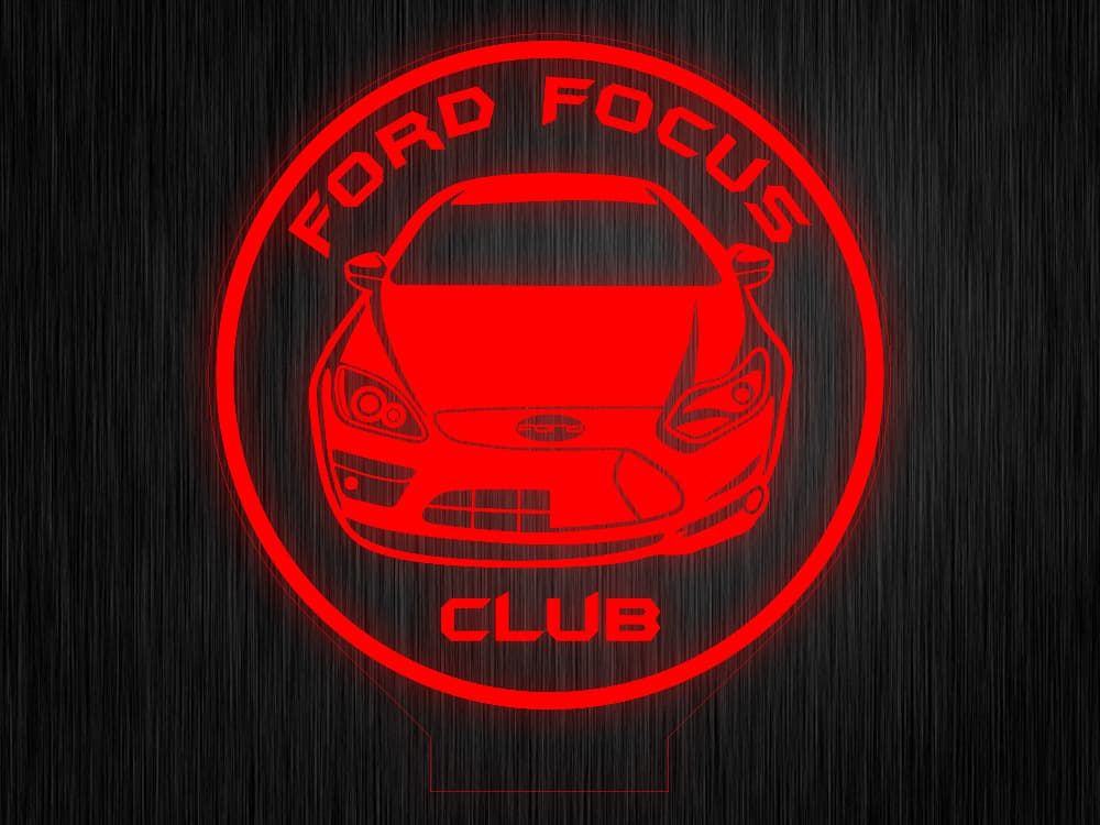 Ночник "Форд фокус клуб" на светодиодной подставке