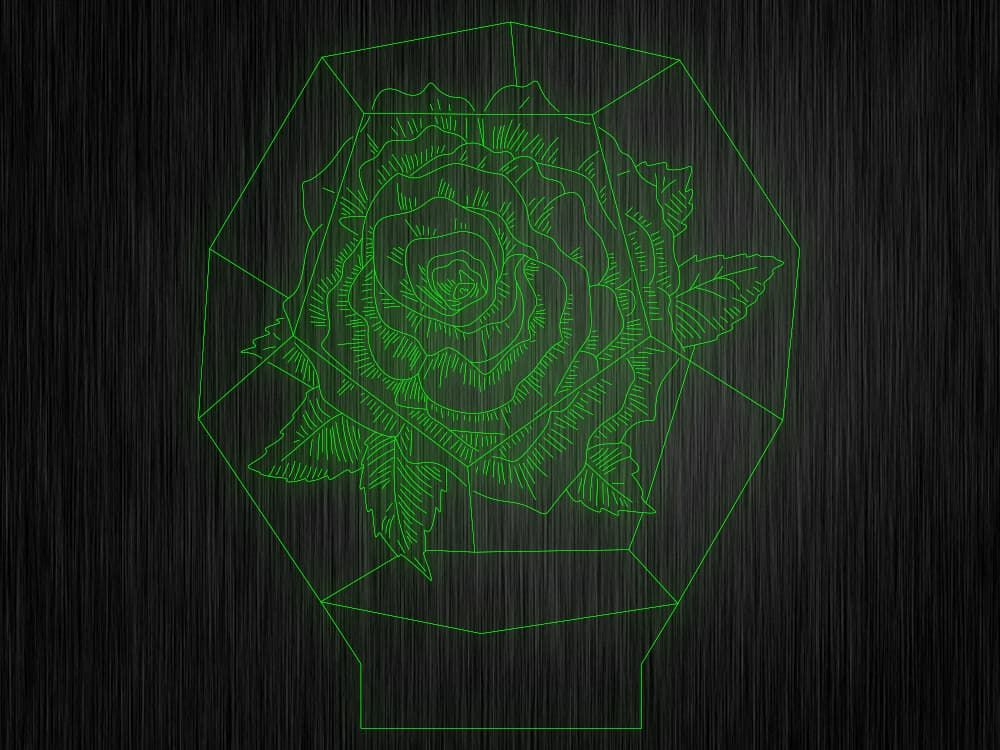 Ночник "Роза. Цветок №201" на светодиодной подставке