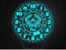 Ночник часы "Знаки зодиак рак" на светодиодной подставке