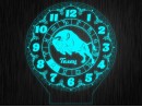 Ночник часы "Знаки зодиак телец" на светодиодной подставке