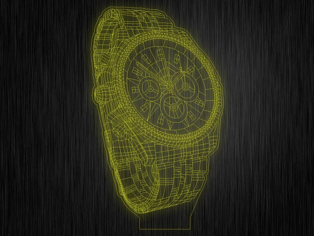 3D ночник "Часы" на светодиодной подставке