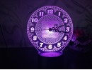Ночник часы круглые из акрила на светодиодной подставке