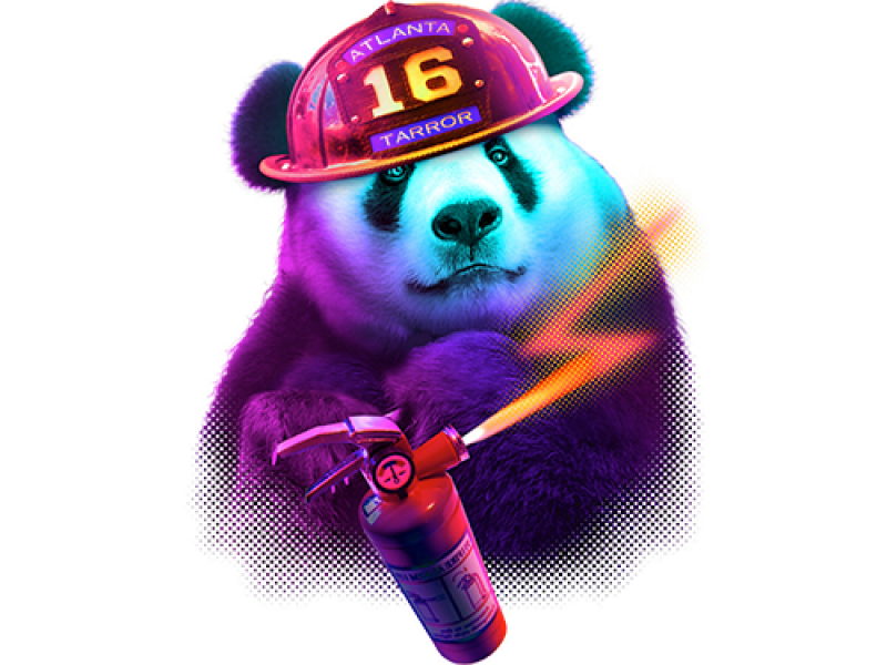 "Цветной медведь панда" Изображение для нанесения на одежду № 0899