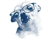 "собака в очках" Изображение для нанесения на одежду № 0939