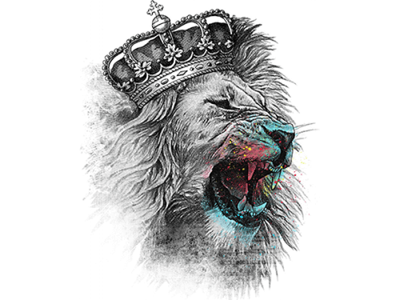 "Лев с короной" Изображение для нанесения на одежду № 1022