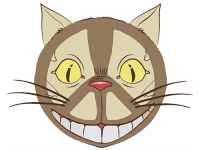"Кот из мультика лицо" Изображение для нанесения на одежду № 1030