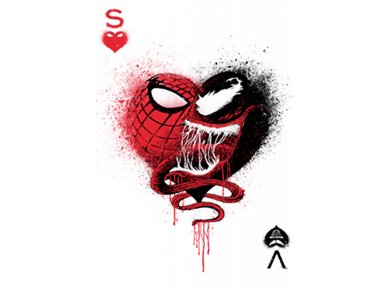 "Человек паук в сердце" Изображение для нанесения на одежду № 1141