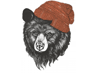 "Медведь в шапке" Изображение для нанесения на одежду № 1169