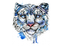 "Леопард в синем цвете" Изображение для нанесения на одежду № 1170