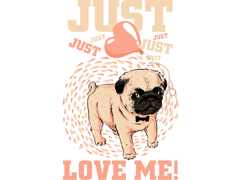 "JUST LOVE ME" Изображение для нанесения на одежду № 0173