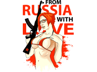 "RUSSIA LOVE" Изображение для нанесения на одежду № 0242
