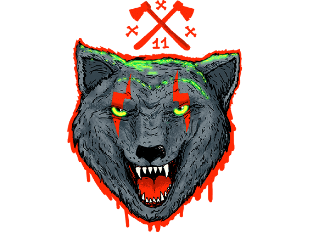 "Волк  в крови" Изображение для нанесения на одежду № 0387