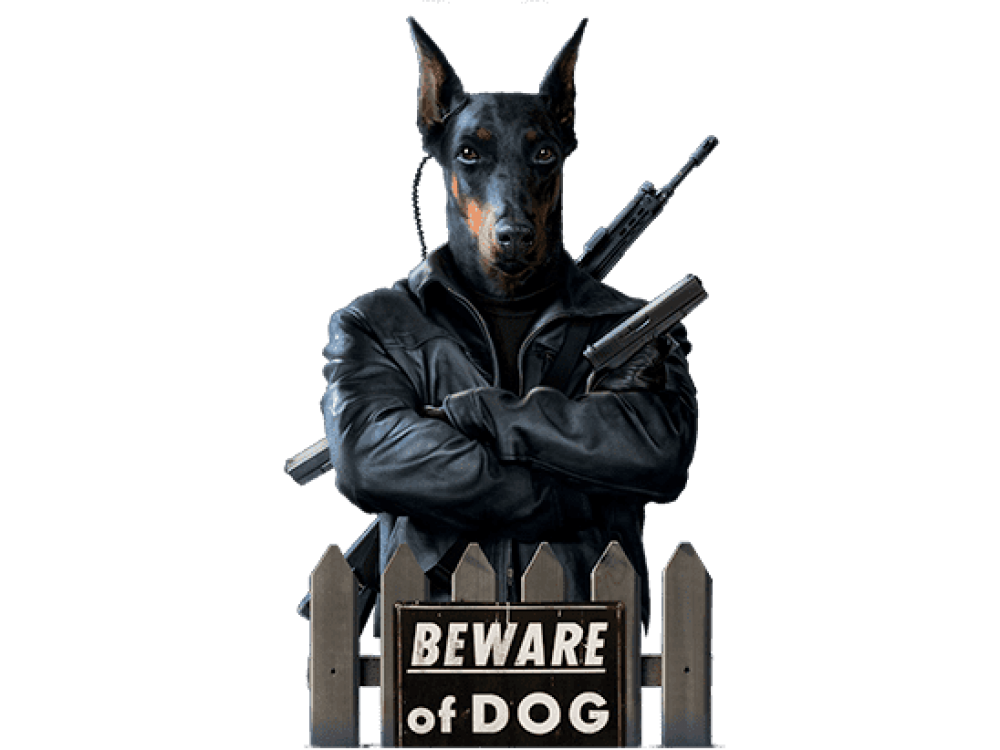 "Beware of DOG" Изображение для нанесения на одежду № 1961