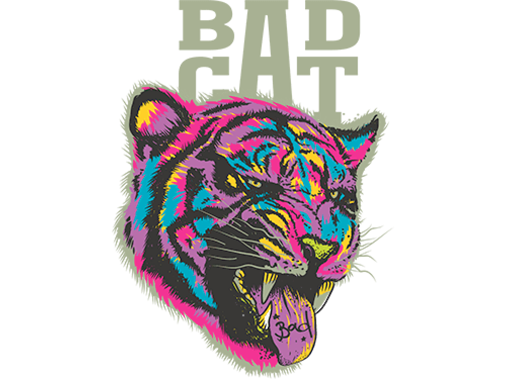 "BAD CAT" Изображение для нанесения на одежду № 0429