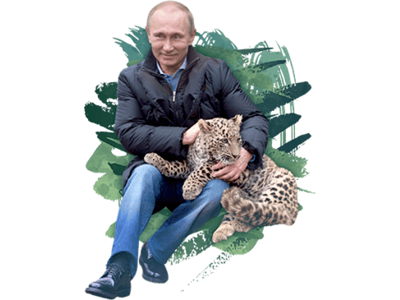 Изображение для нанесения на одежду № 0019 "Путин с леопардом"