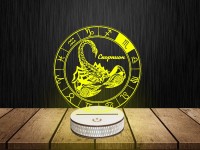 Ночник круглый "Знаки зодиака Скорпион" на светодиодной подставке