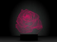 Ночник "3d роза" на светодиодной подставке