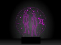 Ночник "Близнецы знак зодиака" на светодиодной подставке