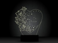 Ночник "Цветы и сердце" на светодиодной подставке