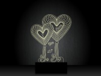 Ночник "Два сердца" на светодиодной подставке