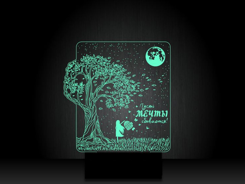 Ночник "Девушка под деревом" на светодиодной подставке