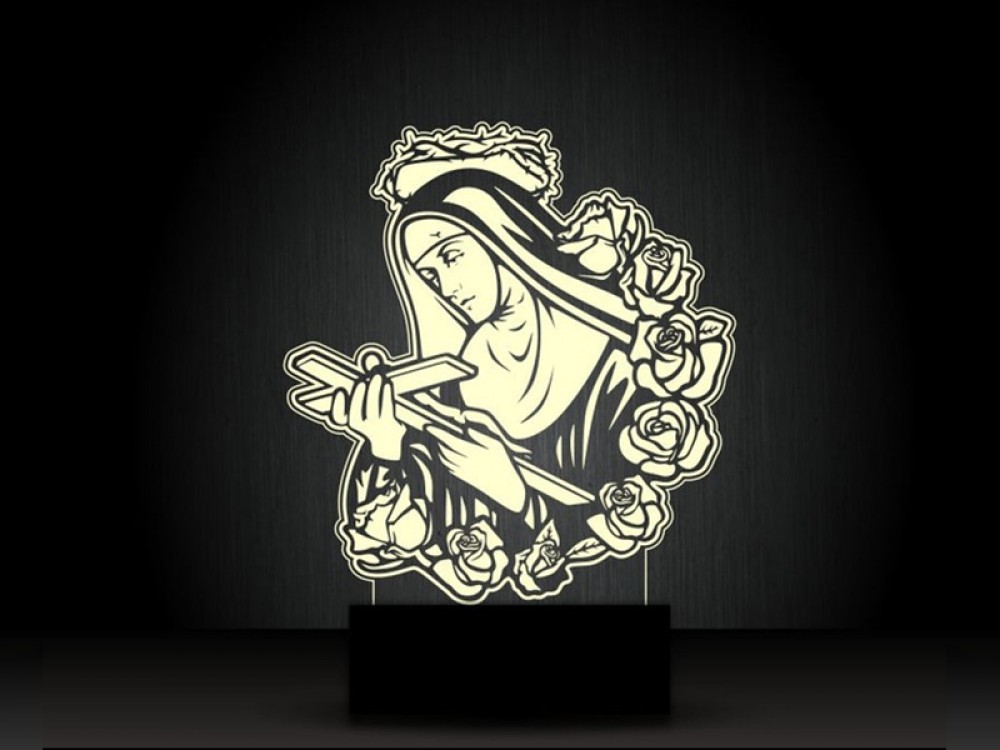 Ночник "Икона Девы Марии" на светодиодной подставке