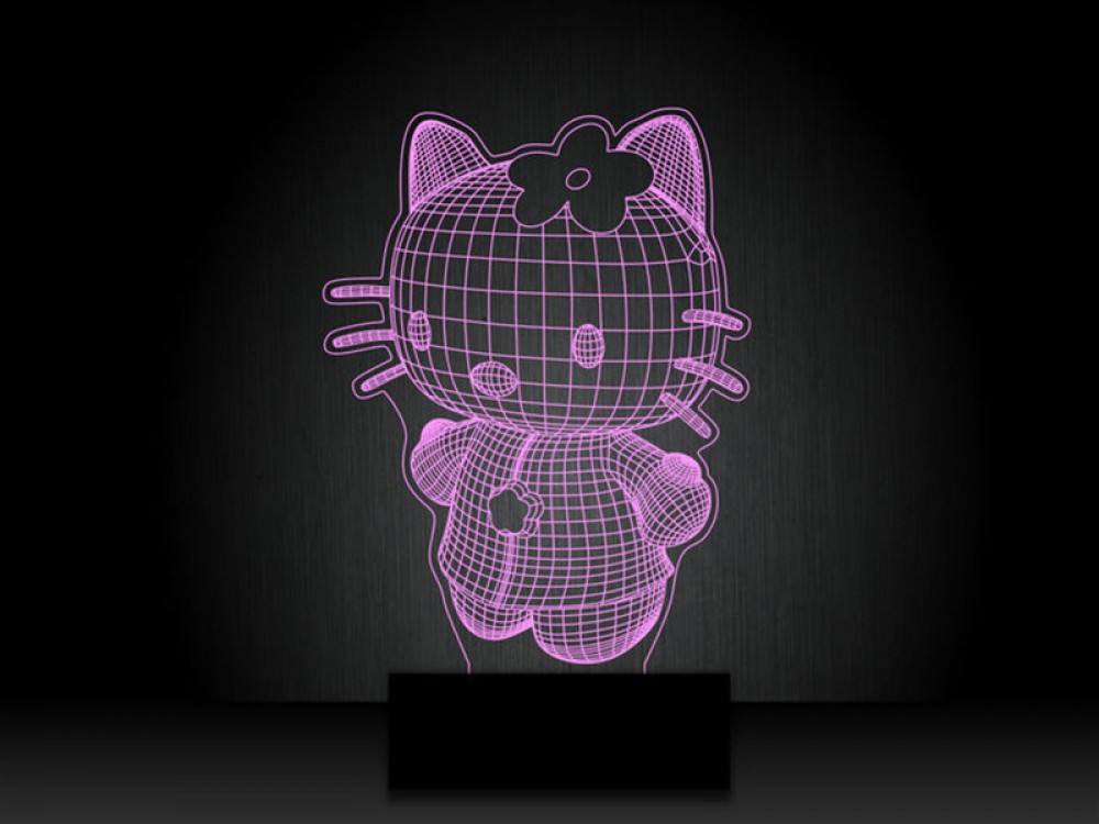 Ночник "Китти 3D" на светодиодной подставке