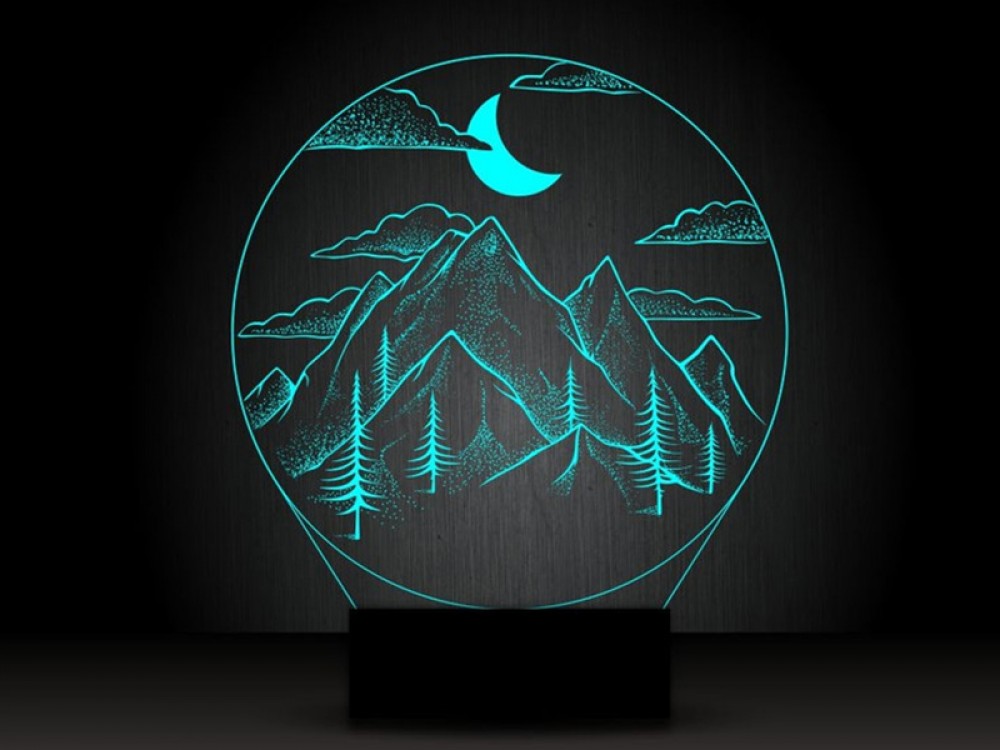 Ночник "Леса и горы" на светодиодной подставке
