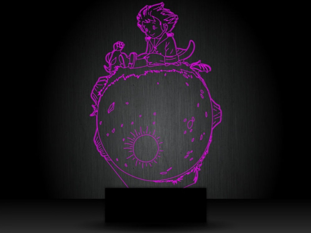 Ночник "Маленький принц на Луне" на светодиодной подставке