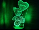 Ночник "Мишка с шариком 3D" на светодиодной подставке