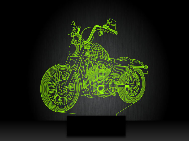 Ночник "Мотоцикл Чоппер" на светодиодной подставке