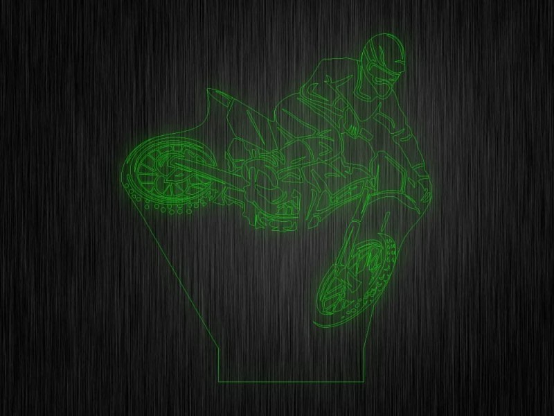 Ночник "Мотоциклист в полете" арт. 0897 на светодиодной подставке