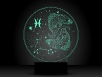 Ночник "Рыбы знак зодиака" на светодиодной подставке