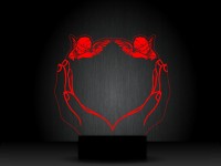 Ночник "Сердце с двумя ангелочками" на светодиодной подставке