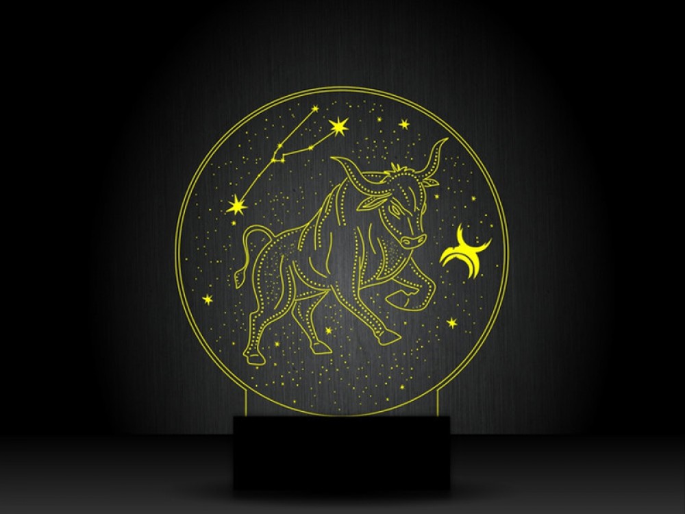 Ночник "Телец знак зодиака" на светодиодной подставке