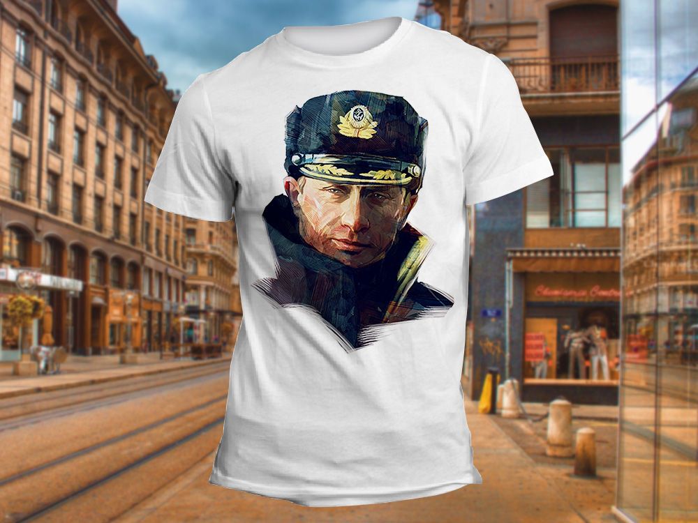 Изображение для нанесения на одежду № 0013 "Портрет Путина в военной форме"
