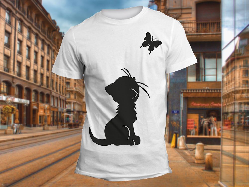"Черный кот" Изображение для нанесения на одежду № 0573
