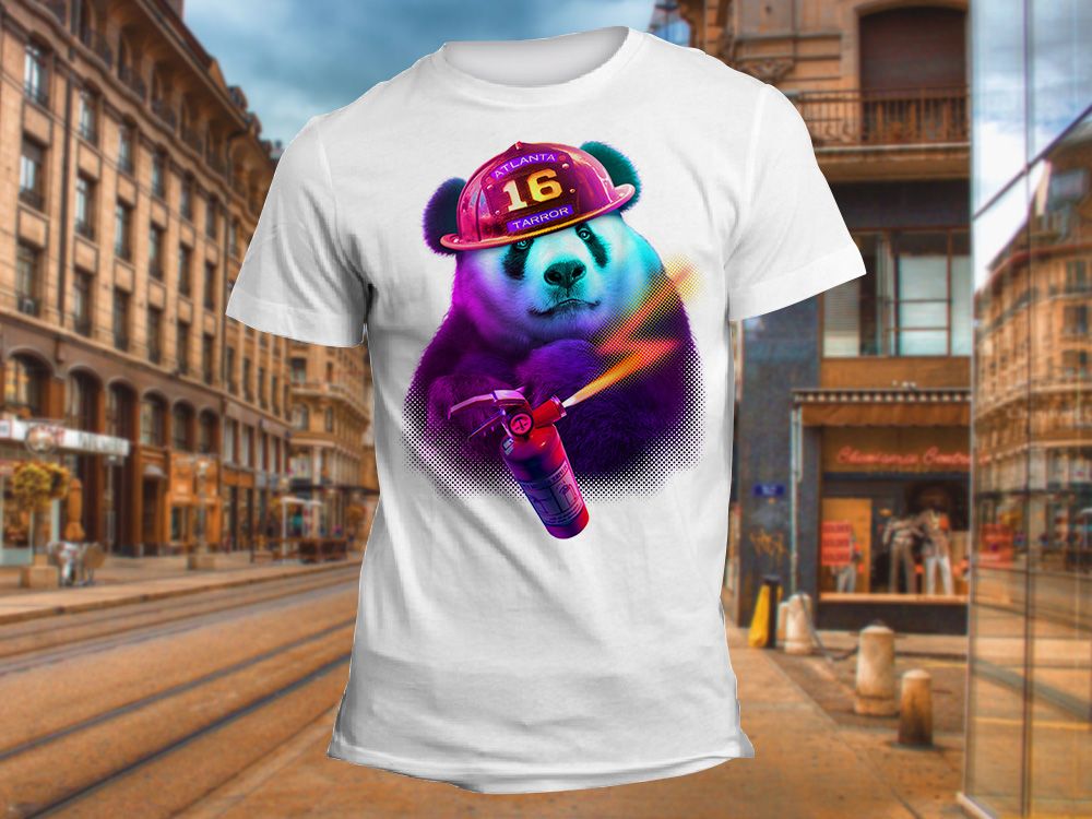 "Цветной медведь панда" Изображение для нанесения на одежду № 0899