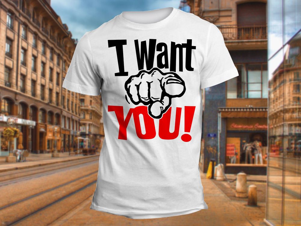 "I WANT YOU!" Изображение для нанесения на одежду № 1273