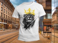 "Лев с золотой короной" Изображение для нанесения на одежду № 1209