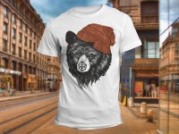 "Медведь в шапке" Изображение для нанесения на одежду № 1169