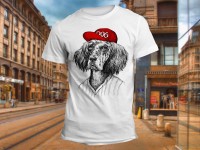 "Собака в красной кепке" Изображение для нанесения на одежду № 1191