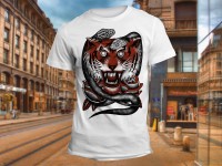 "Тигр и змея" Изображение для нанесения на одежду № 0905