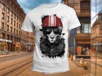 "Тигр в каске" Изображение для нанесения на одежду № 0960