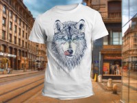 "Волк с языком" Изображение для нанесения на одежду № 1214