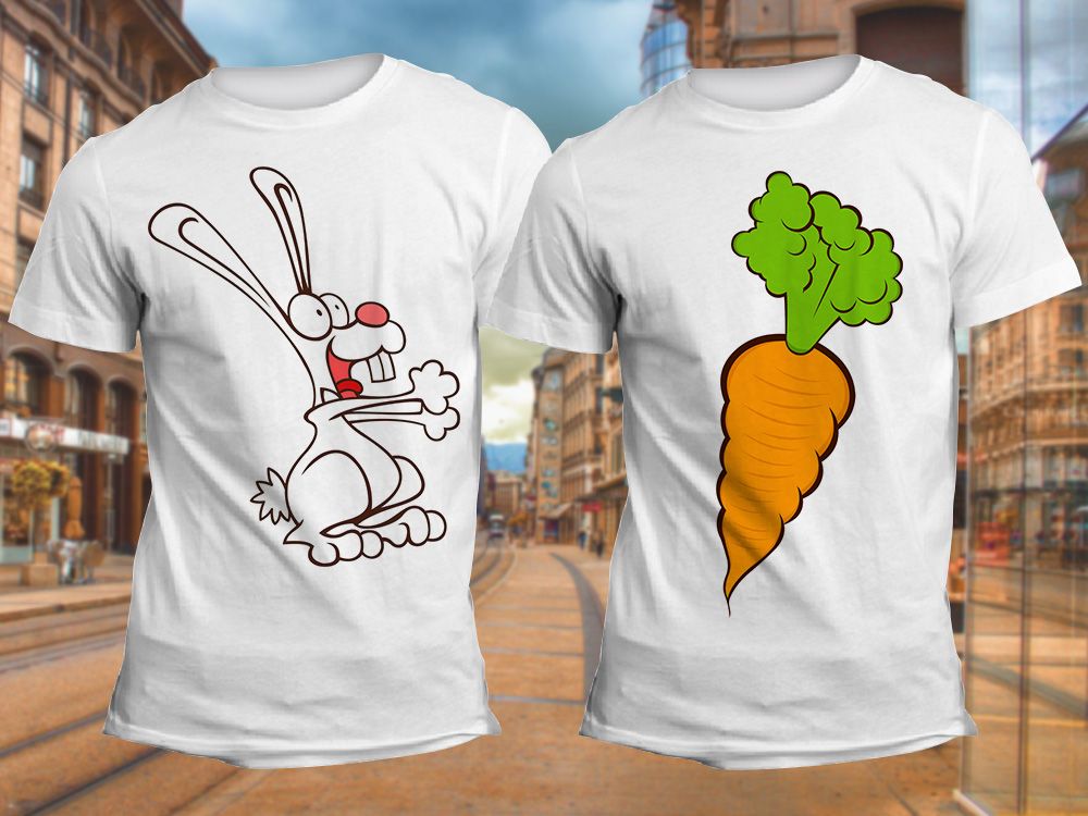 "Заяц и морковь" Изображение для нанесения на одежду № 1834