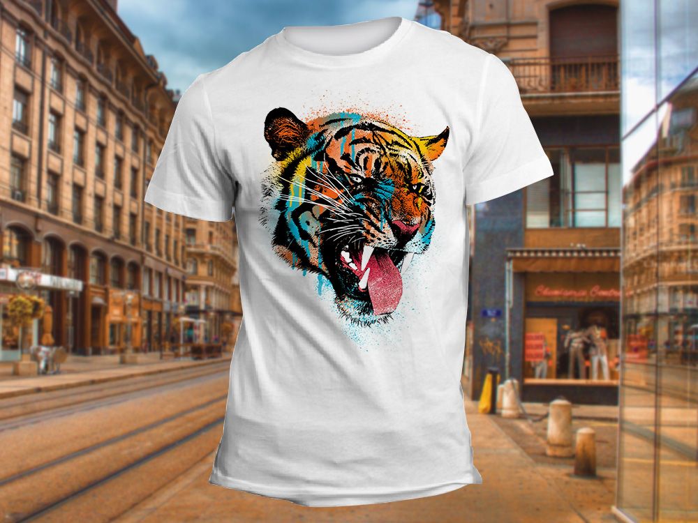 "Злой тигр" Изображение для нанесения на одежду № 1050
