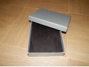 Подарочная упаковка серебро с тиснением лен прямоугольная 12*16*3 см